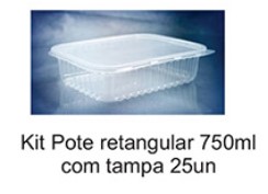 KIT RETANGULAR750ML COM TAMPA