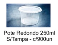 POTE REDONDO 250ML SEM TAMPA