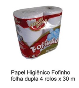 Papel higienico fofinho folha dupla 4 rolos x 30m