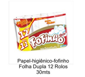 Papel higienico fofinho folha dupla 12 rolos x 30m